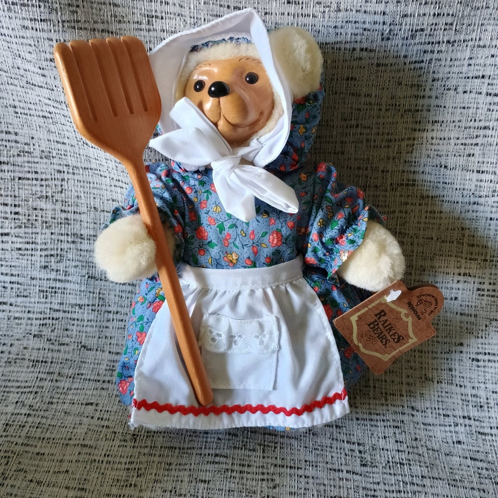 Robert Raikes Bears Frannie Farmer Wood Face Teddy Bear Limited Edition 1994 NWT